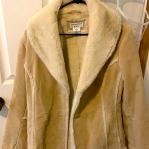 Tan, warm coat, size: XL,